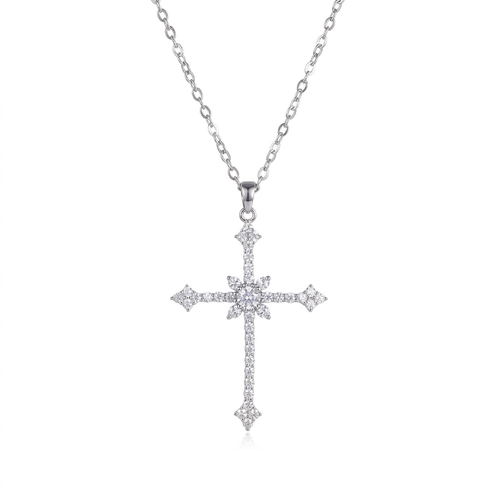 Collana Croce Brillante con Cristalli