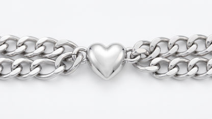 Bracciale con Cuore a Doppia Catena