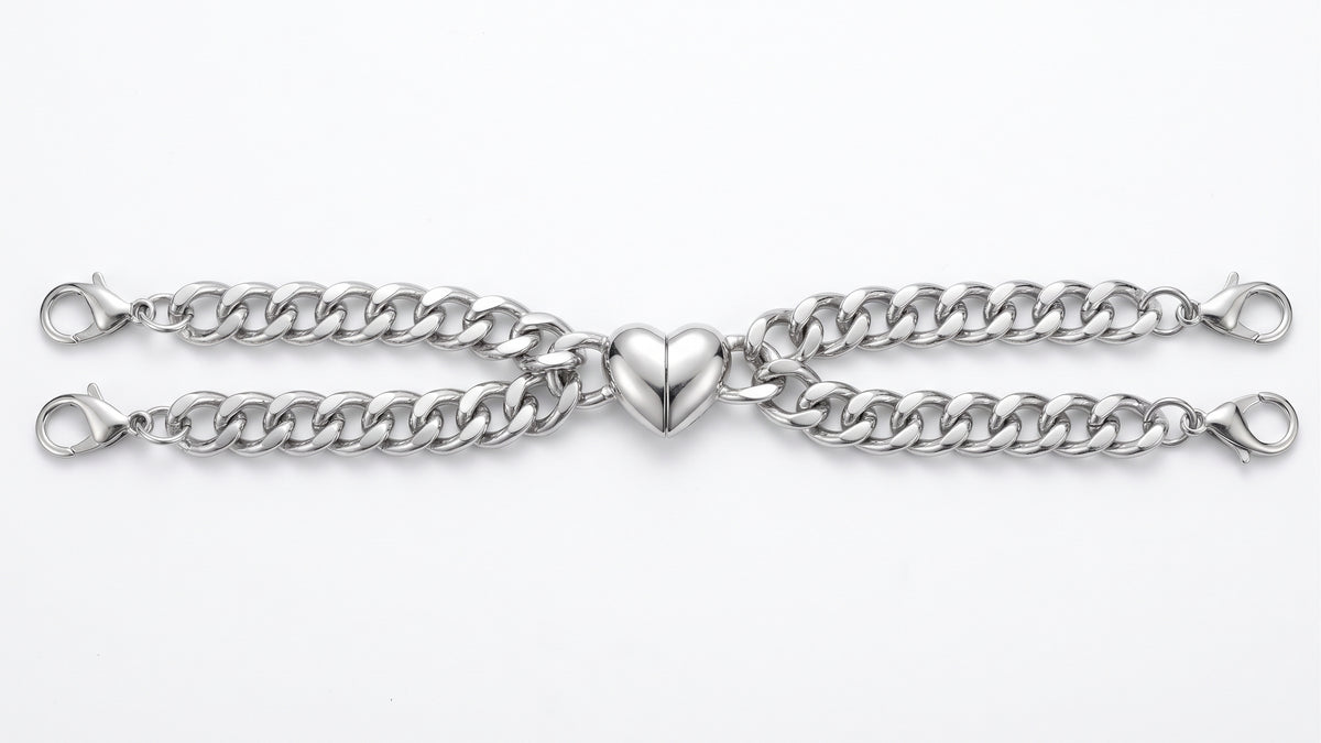 Bracciale con Cuore a Doppia Catena
