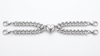 Bracciale con Cuore a Doppia Catena