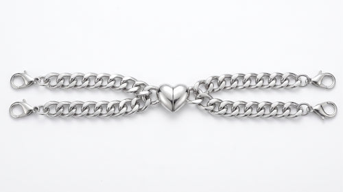 Bracciale con Cuore a Doppia Catena