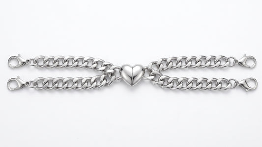 Bracciale con Cuore a Doppia Catena