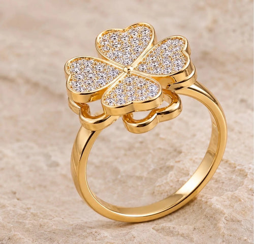 Anello Quadrifoglio Antistress Girevole
